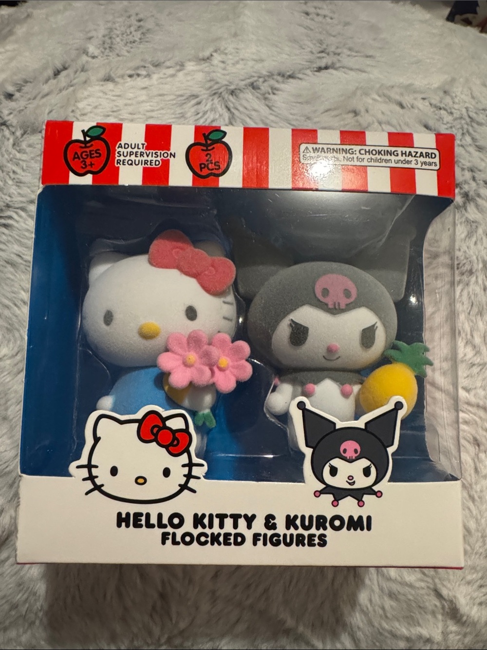 Hello Kitty & Kuromi Mini Flocked Figures